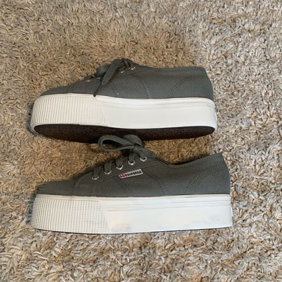 Superga EUC gray platform sneakers Size 6.5 - Picture 2 of 7